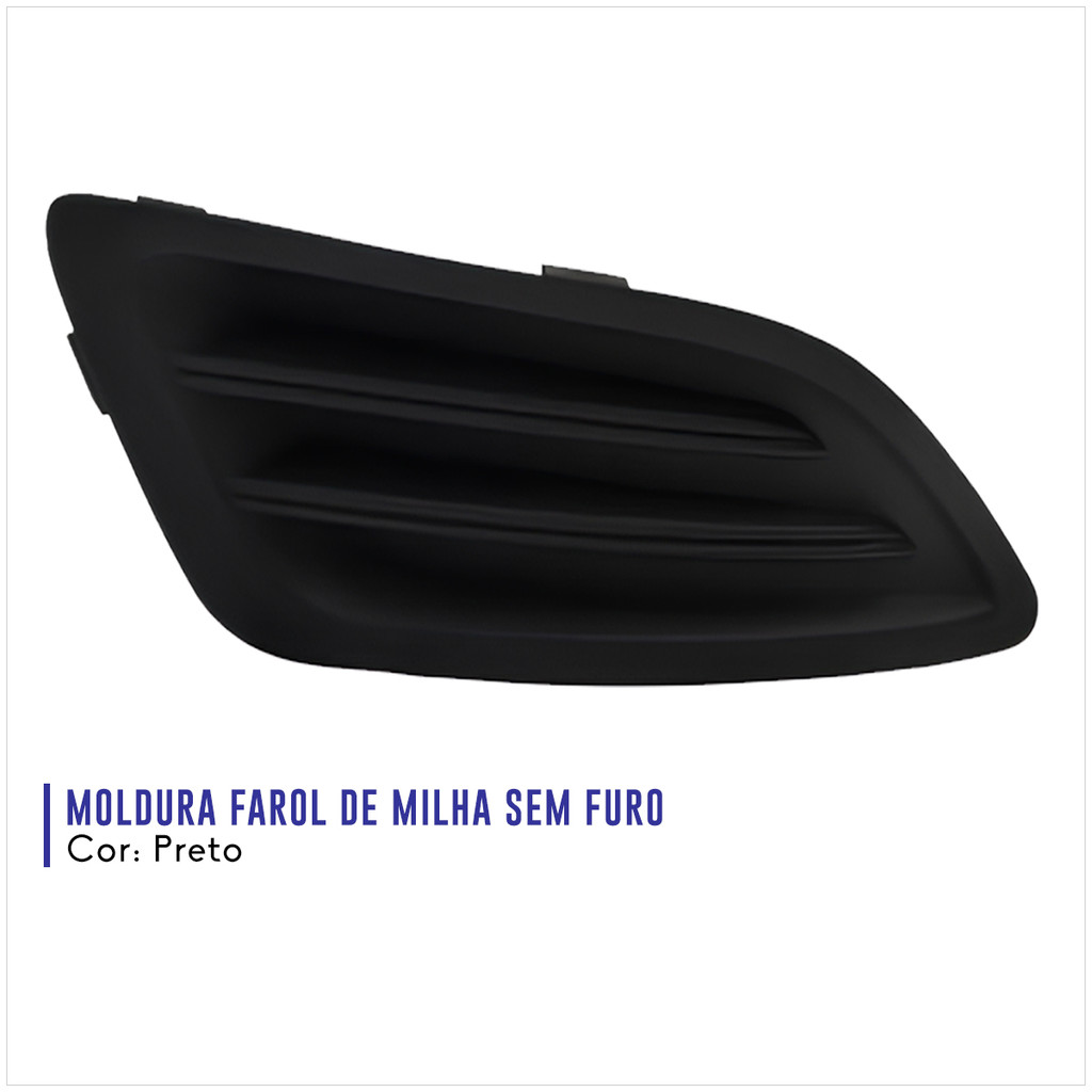 Grade Moldura Farol de Milha Preto Sem Furo New Fiesta 2014 2015 2016 2017
