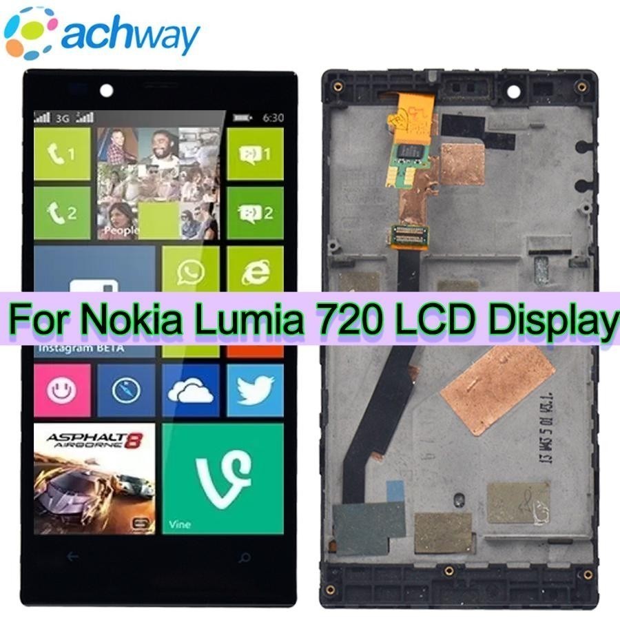Testado display lcd para nokia 720 lcd tela de toque digitador assembléia 4.3 "para microsoft nokia lumia 720 - A
