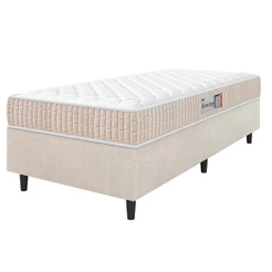 Cama Box Colchão Solteiro Espuma D33 New Millenium 88x57cm Branco/bege Hellen Bege/bco