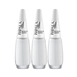 Kit 3 Esmalte Impala A Cor Da Sua Moda Unha Branco Cremoso