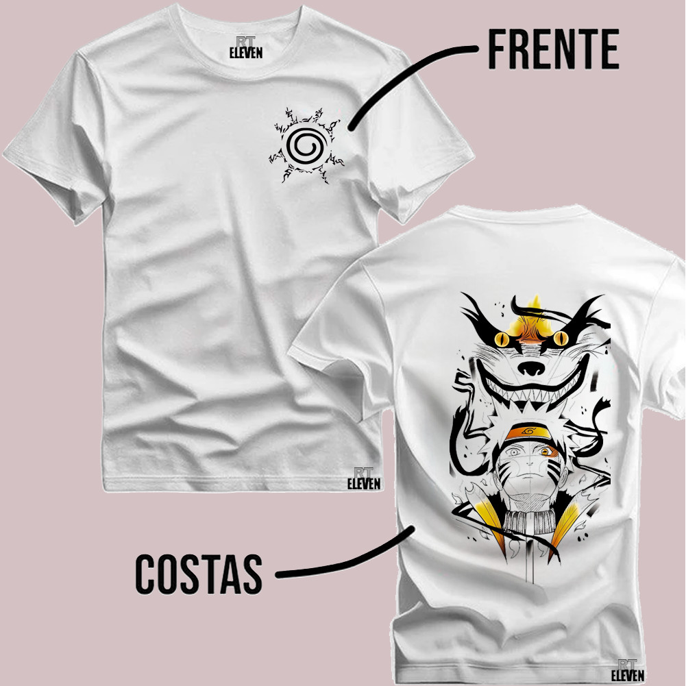 Camiseta Naruto Shippuden Kyubi raposa Anime Mangá Malha Algodão Unissex Camisa Naruto Anime - Envio Rápido - WL