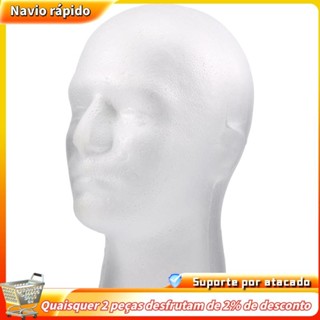 Peruca Masculina Display Cosmetologia Manequim Cabeça Suporte Modelo Espuma Branca em Oferta na Shopee