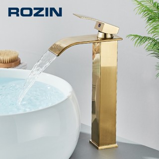 Dourada Torneira Banheiro Cuba‌ Inox Metal Bancada Torneira Água Quente E Fria，Alta‌/Curto em Oferta na Shopee