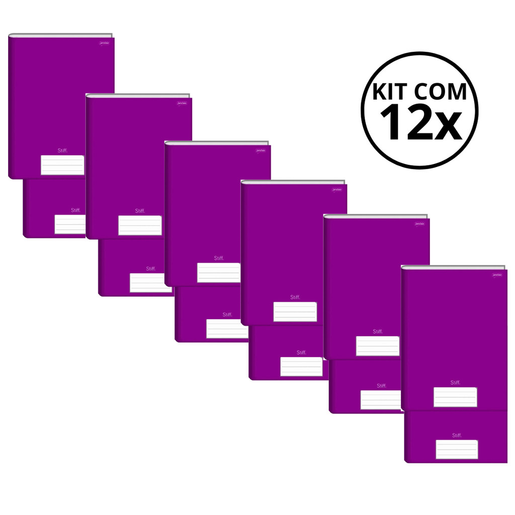 Kit Com 12 Caderno Brochura 96 Fls Pautado Capa Dura - Stiff KITS:KIT 06 em Oferta na Shopee