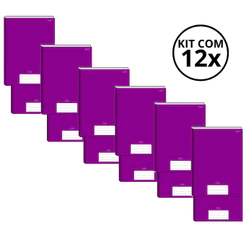 Kit Com 12 Caderno Brochura 96 Fls Pautado Capa Dura - Stiff KITS:KIT 06