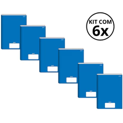 Kit Com 6 Caderno Brochura 96 Fls Pautado Capa Dura - Stiff KITS:KIT 08