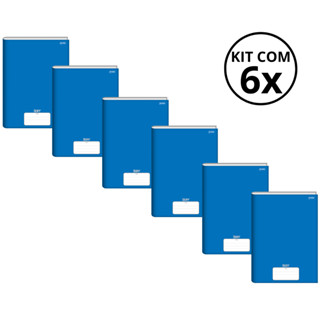 Kit Com 6 Caderno Brochura 96 Fls Pautado Capa Dura - Stiff KITS:KIT 08 em Oferta na Shopee