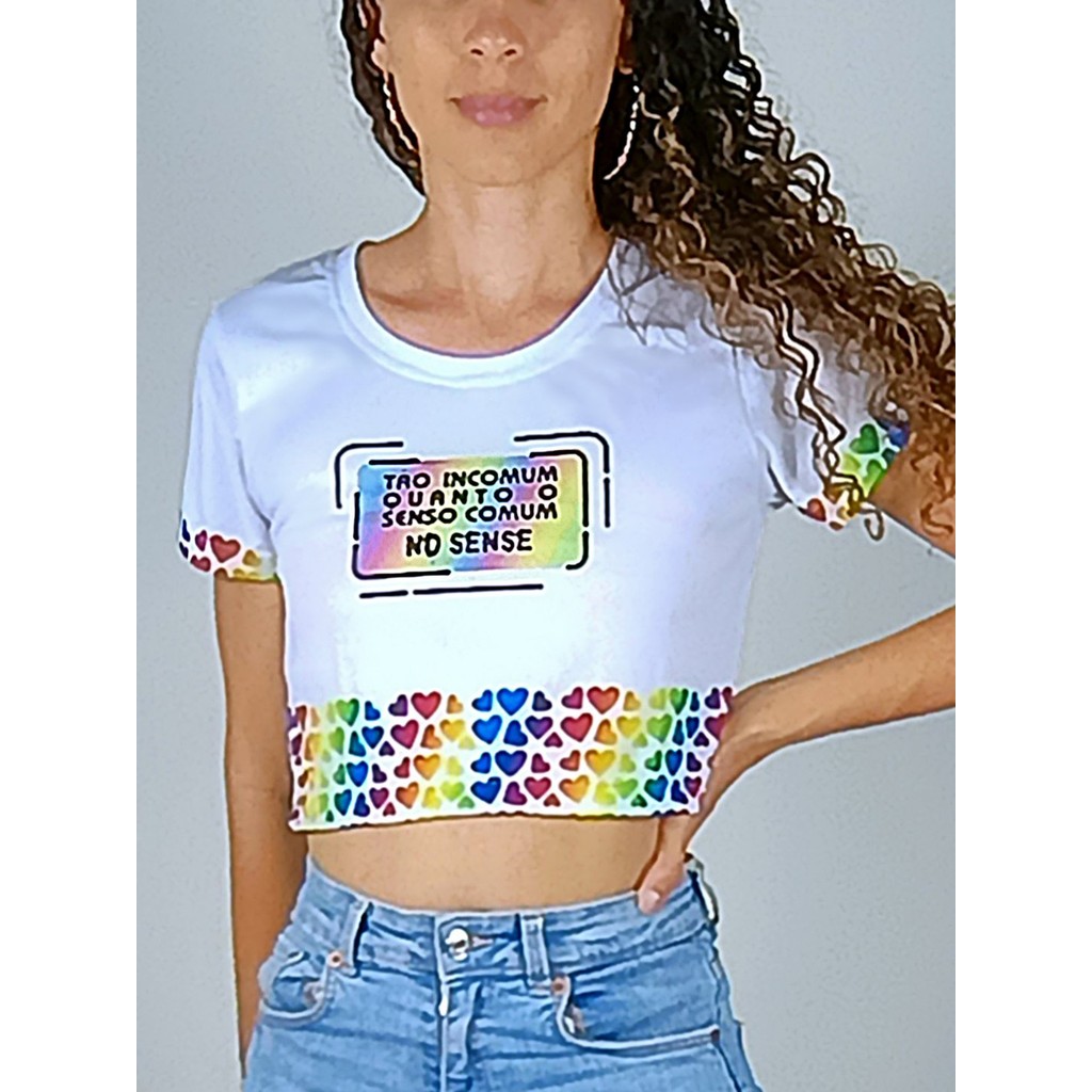 Blusa Cropped Tão Incomum Quanto o Senso Comum - TOTAL - NO SENSE