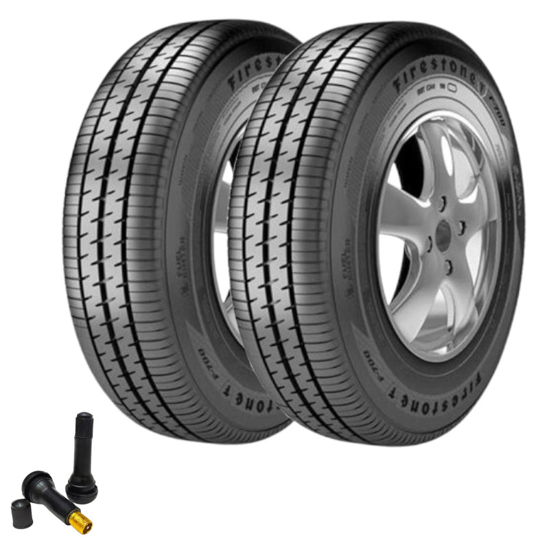 Combo 2 Pneus Onix Sandero 185/70R14 88t Tubeless F700 Firestone + Bico Valvula Tr414