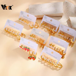 Conjunto De Brincos Vnox 3 Peças Para Mulheres E Meninas , Brinco 3 Em 1 De Aço Inoxidável Coleção Joias Presentes