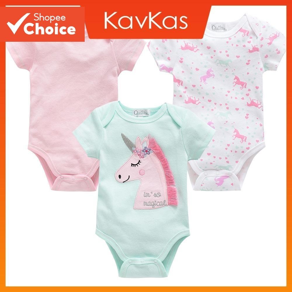 3 Pcs/set Baby Rompers Meninas Unicórnio Fato De Banho 100 % Algodão Roupas Para Recém-Nascidos Bebês Por 0-12 Meses