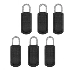 KIT COM 6 PUXADORES DE ZÍPER REMOVÍVEIS – UNIVERSAL, ANTIDERRAPANTE, SEM FERRAMENTAS – CORES PRETA E CINZA