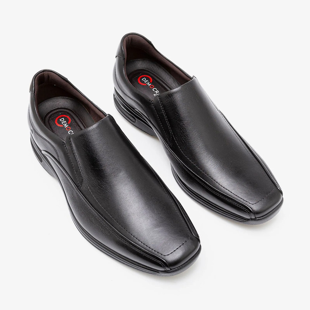 Sapato Masculino Adulto Democrata Sem Cadarços Calce Fácil Smart Comfort Air Spot Preto 448027