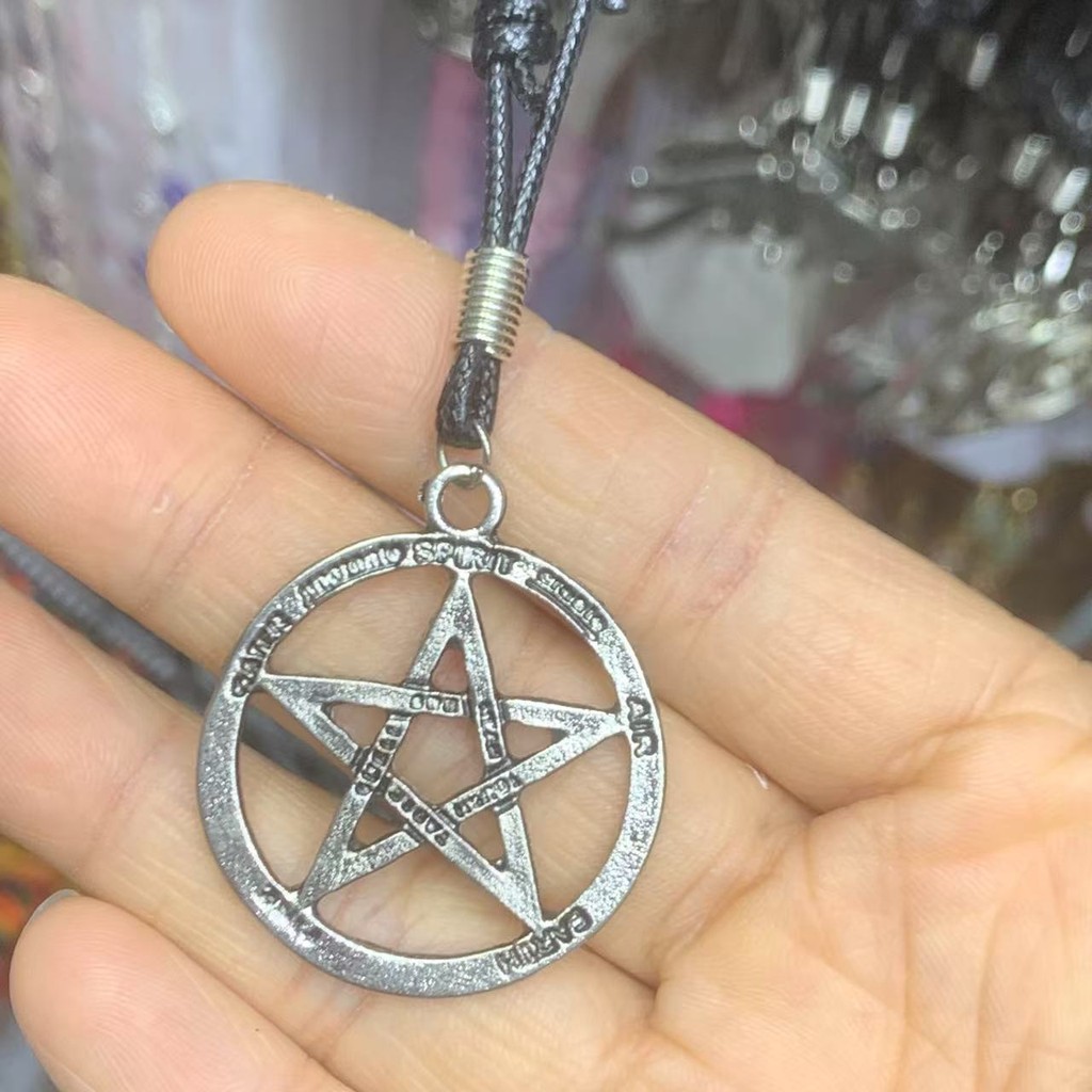 Colar Pingente Estrela Pentagrama Pantáculo Cinco Elementos Pentagrama Wicca em Oferta na Shopee