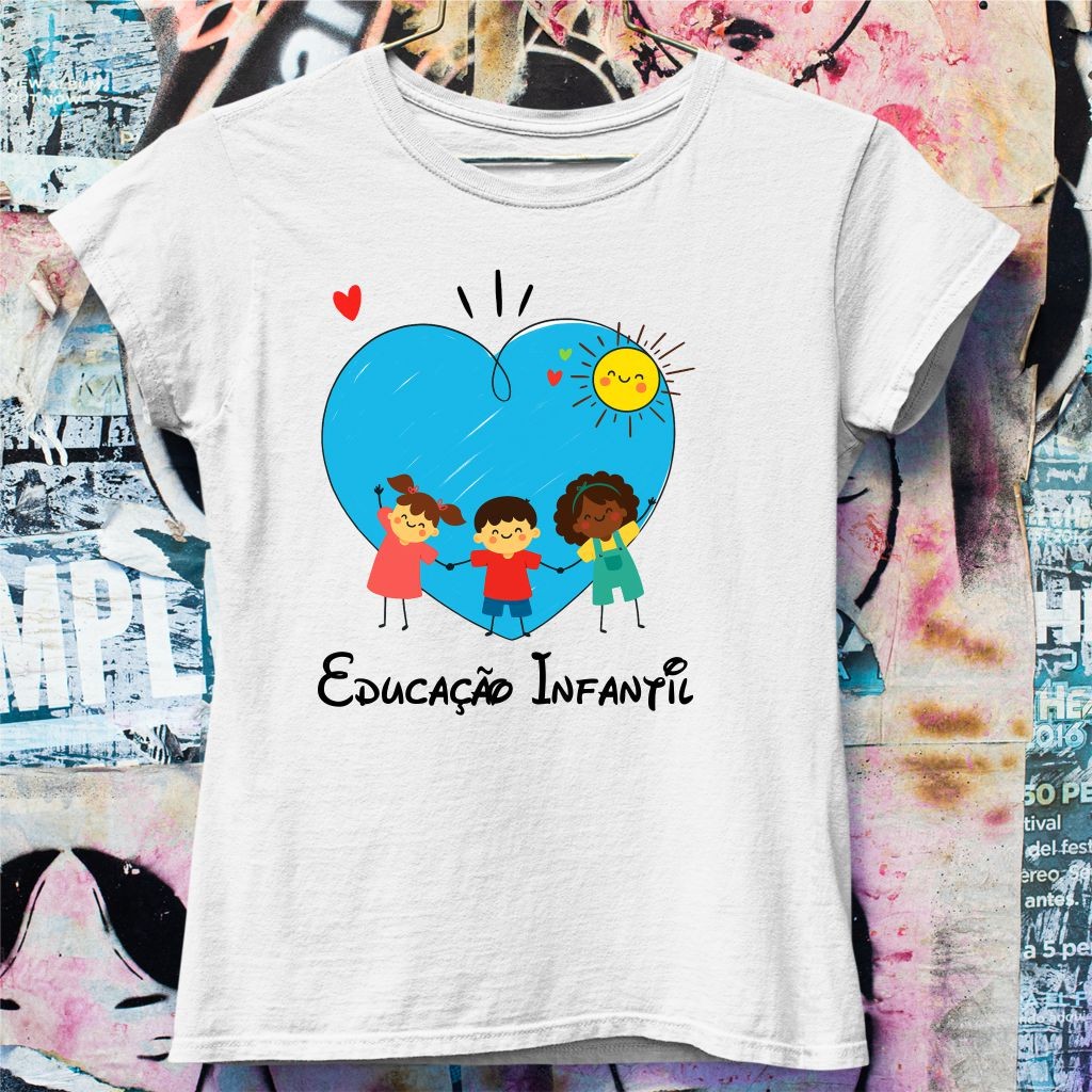 Blusa T-Shirt Camiseta Feminina Professora Camiseta Educação Infantil Professora Pedagogia Educadora Infantil Promoção