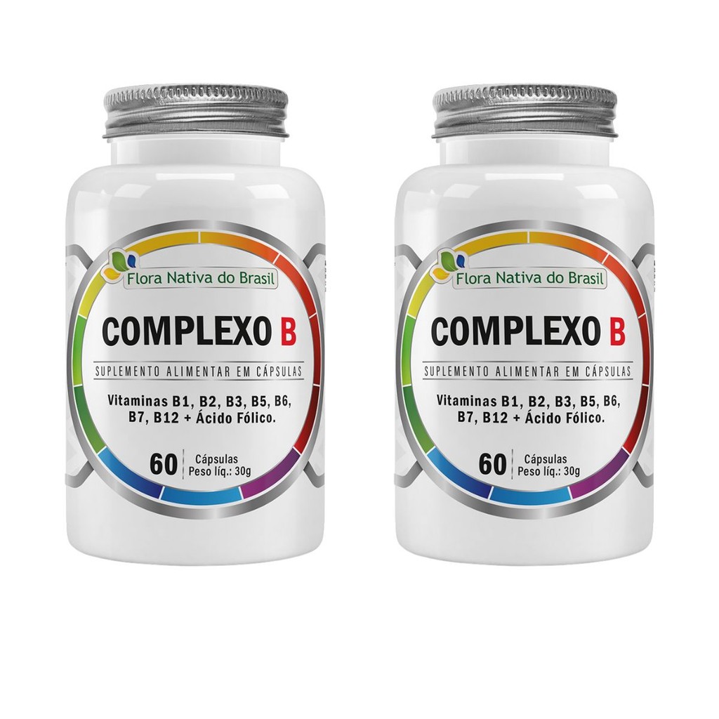 Kit 2x Vitamina Complexo B 60 Cápsulas 500mg Flora Nativa