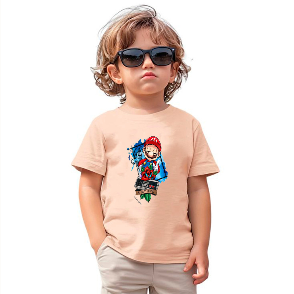 Camiseta Tshirt Infantil Criança Juvenil Bebê Unissex Algodão100% Passeio Casual Mario Desenho Animado Premium Top Top