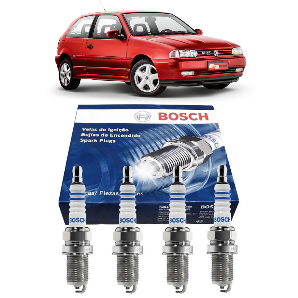 Vela Ignição Bosch SP7 Níquel 4 Peças Volkswagen Gol MI Cl Gl Tsi Gti Bolinha 1.6 1.8 2.0 8V 16V AP 1995-2000 Envio Já