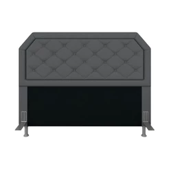 Cabeceira Estofada Cama Box Queen Florença Suede Cinza - Móveis Arapongas