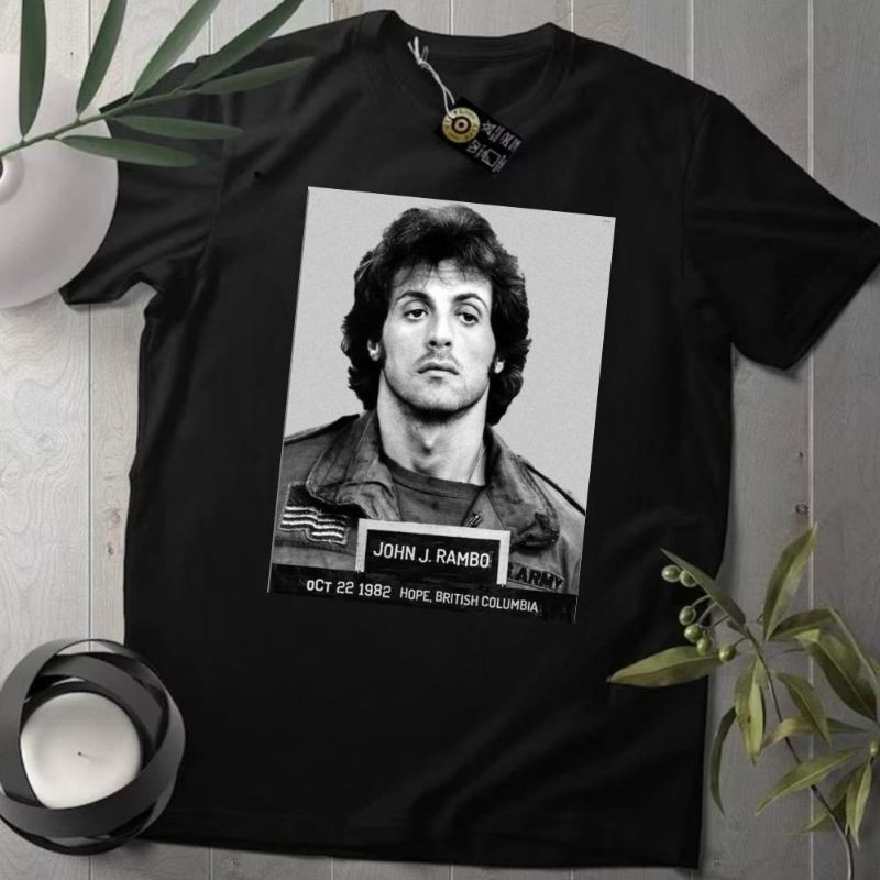 Camiseta Masculina 100% Algodão Rambo Camisa Unissex Estilo Streetwear Lançamento Cinema