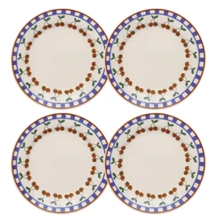 Jogo de 4 Pratos Rasos 24 Cm Donna Jardim de Cerejas