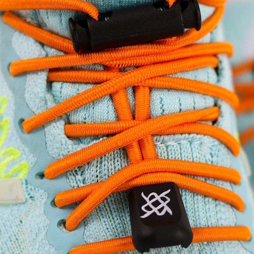 Cadarço Elástico para Tênis Hupi Laces 1 Par, Cor: Laranja Liso | Sem Nó, Ajuste Fácil, Ideal para Corrida e Treino em Oferta na Shopee