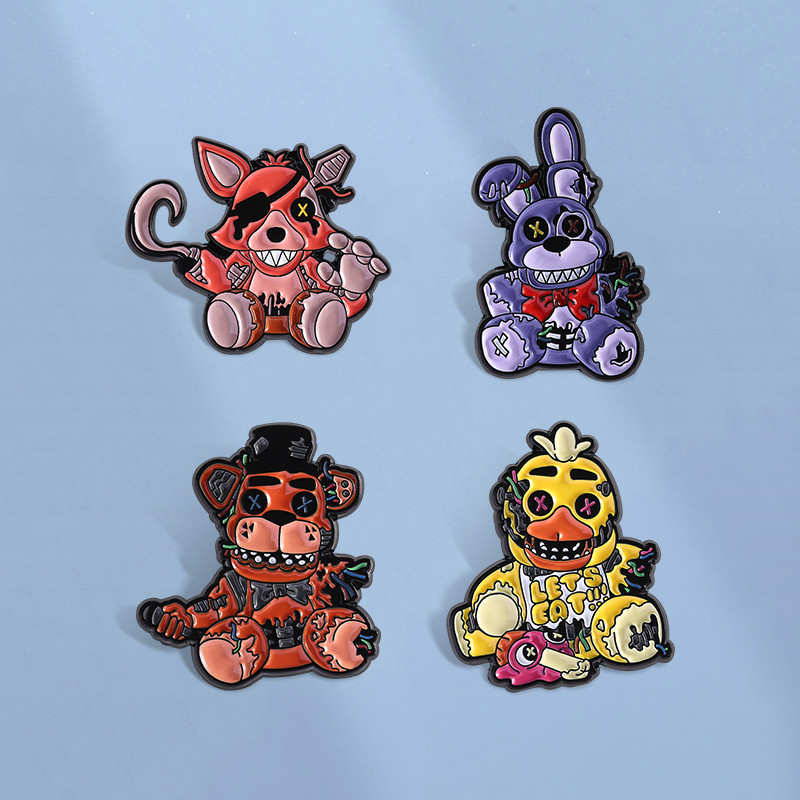 Five Nights At Freddy's Esmalte Pin FNAF Animatronic Horror Game Broche Lapela Emblemas Mochila Acessórios Presentes Par
