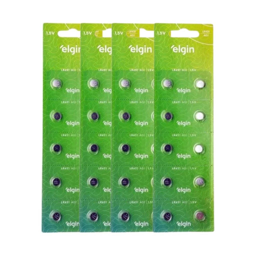 Kit 40 Baterias Pilhas Alcalina Lr621 1,5v 4 Cartelas Elgin em Oferta na Shopee
