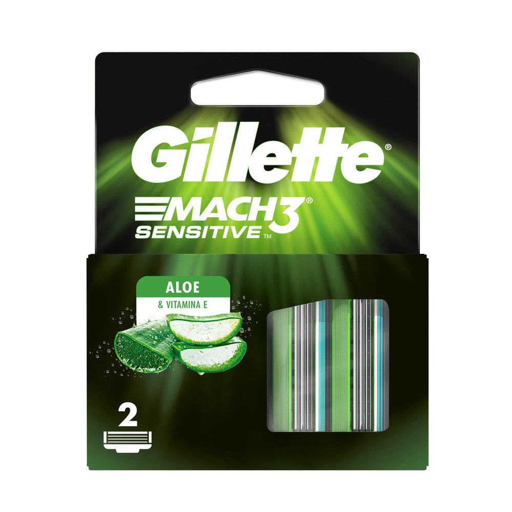 Carga para Aparelho de Barbear Gillette Mach3 Sensitive 2 Unidades - Beauty