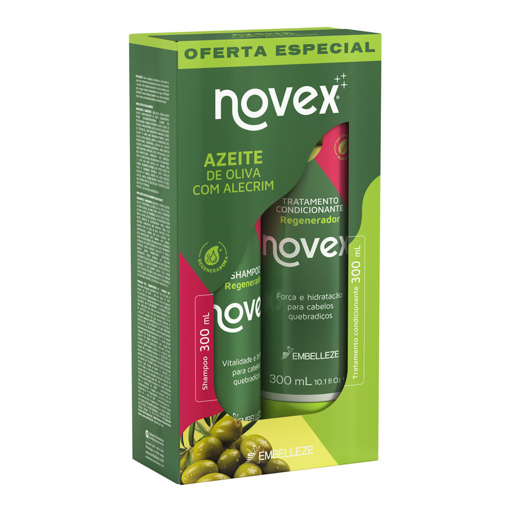 Shampoo e Condicionador Novex Azeite de Olivia com Alecrim Regenerador 300ml cada - Beauty