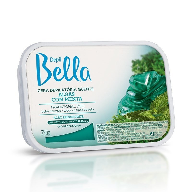 Cera Depil Bella Verde Algas Com Menta 250g - Beauty