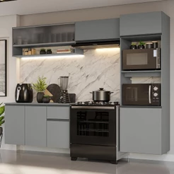 Armário de Cozinha Completa 260 cm Suspenso Nice Madesa 11