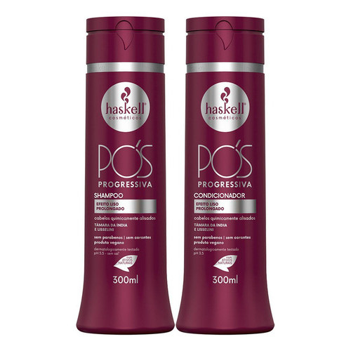 Kit Shampoo E Condicionador 300ml Haskell Pós Progressiva