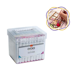 Marcador Permanente Canetinhas Brush Pen Colorir Dual Marker 80 Cores Ponta Dupla BRW
