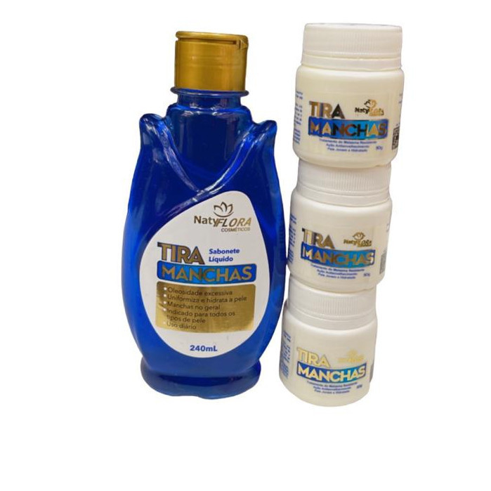 Kit Tira Manchas Natyflora 3 Cremes 1 Liquido Clareador