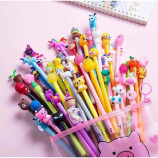 Canetas Gel Fofinhas Kit 5/10/15/20 unidades Caneta fofa Criativa Gel Personagens Animadas Kawaii modelos em Oferta na Shopee