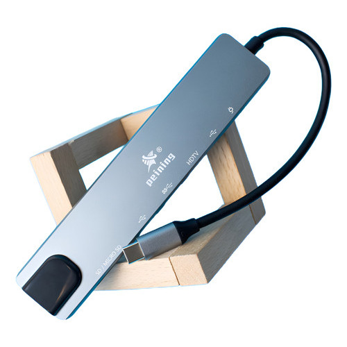 Hub Adaptador 8 Em 1 Tipo C Usb 3.0 Hdmi Rj45 Macbook Note