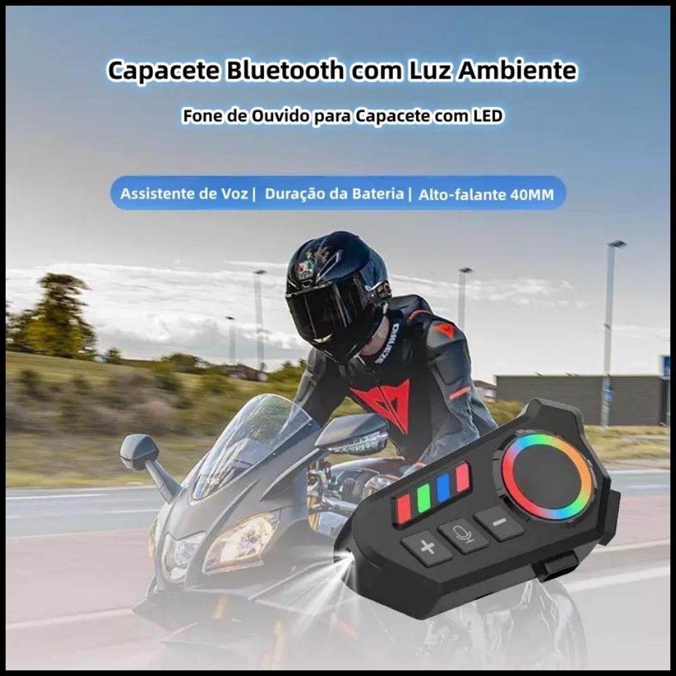 Fone de Ouvido de Moto Capacete  Bluetooth Controle De Voz microfone para moto intercomunicador