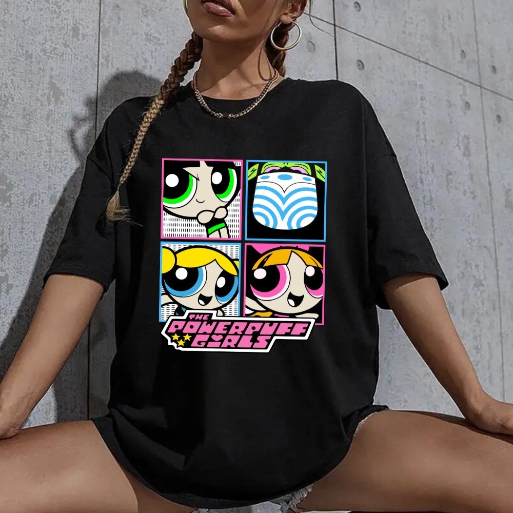 Blusa Larga Meninas Superpoderosas Feminina Estampada Oversized Streetwear