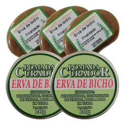 Kit 2 Pomada Erva de bicho + 3 und Sabonete Erva De Bicho glicinerado