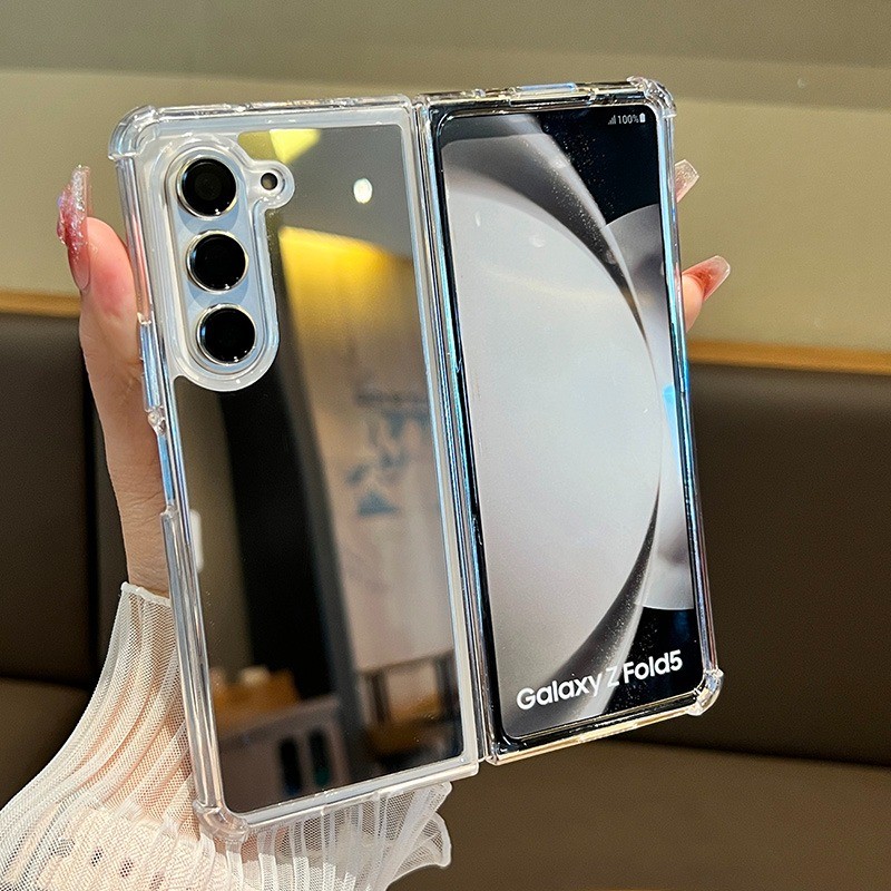 Espelho De Luxo Compõem Caso Samsung Galaxy Z 7 6 5 4 3 fold7 zfold Fold6 Duro A