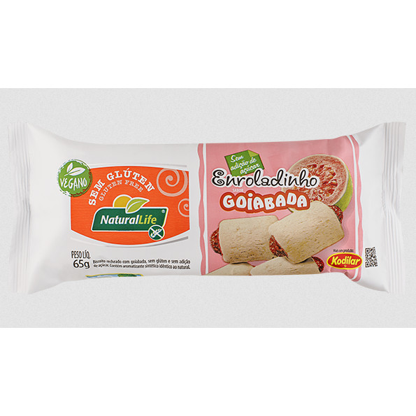 Biscoito Enroladinho Goiabada Sem Glúten Natural Life 65g em Oferta na Shopee