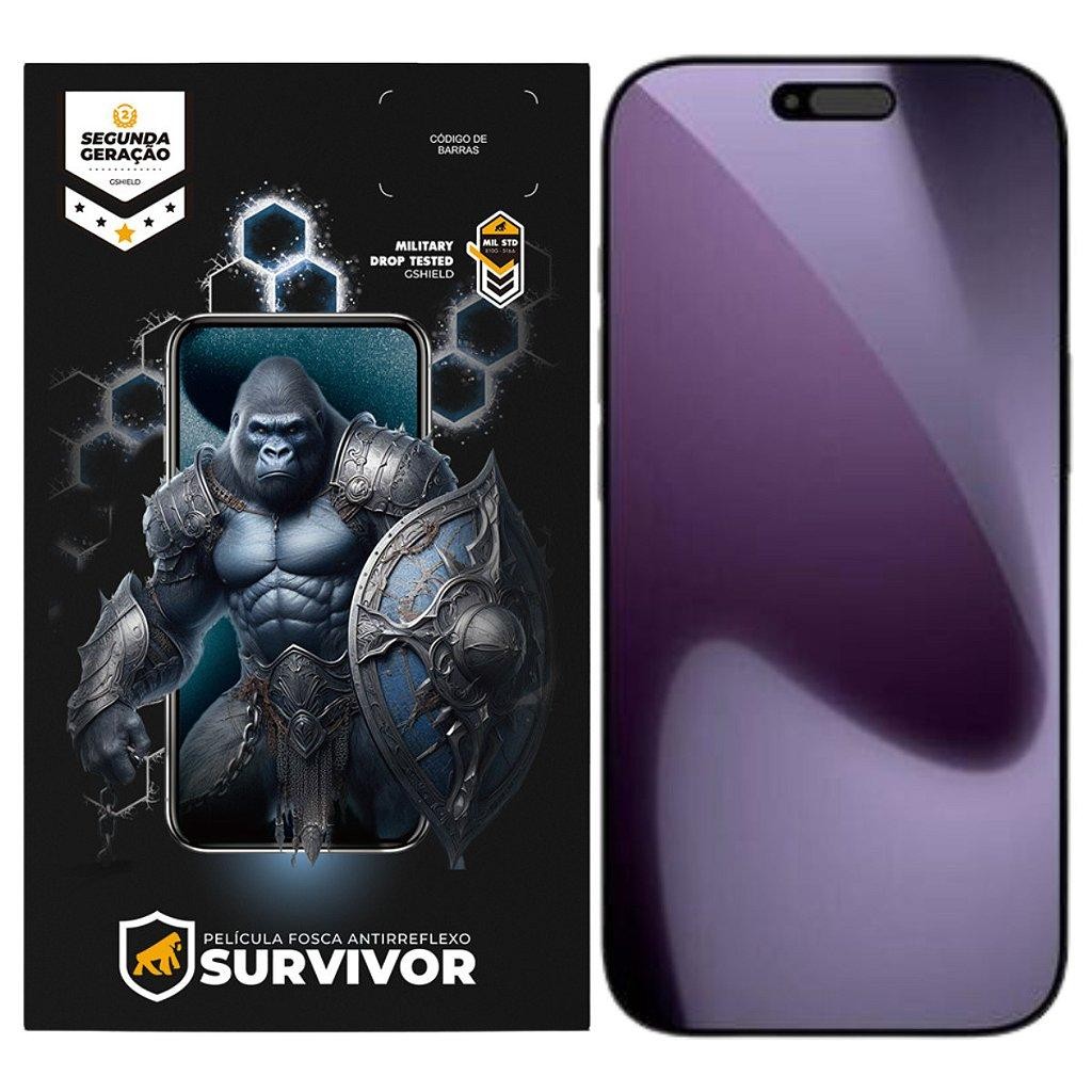 Película para iPhone 17 Pro - Fosca Antirreflexo com Aplicador - Survivor - Gshield em Oferta na Shopee