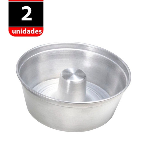KIT - 2 Formas para Bolo com furo 16,18,20,22,24 ou 26cm Torta Suíça Pudim bolo em Oferta na Shopee
