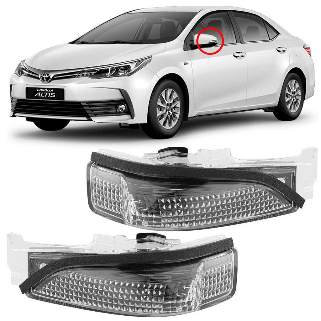 Par Pisca Seta Retrovisor Corolla 2014 2015 2016 2017 2018 2019 Original FITAM Repetidor de Seta