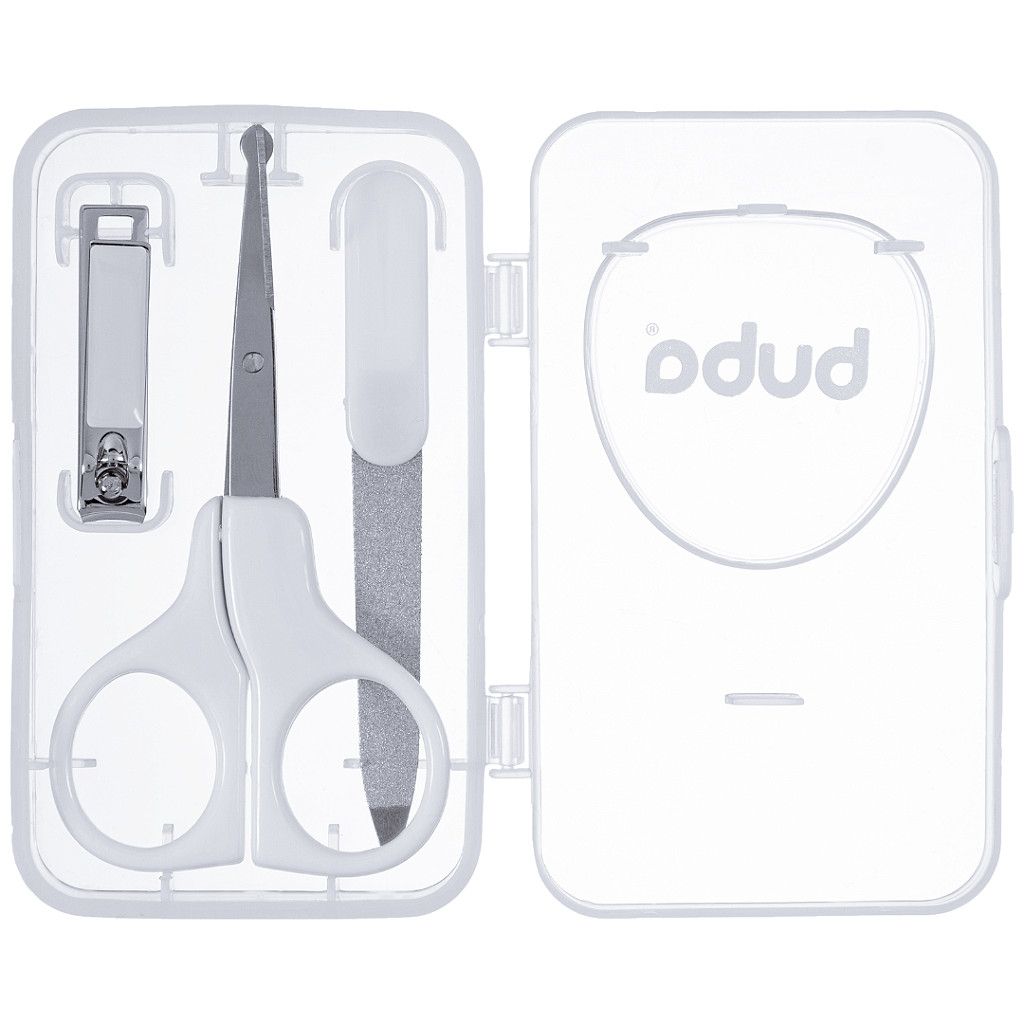 Kit Manicure do Bebê Com Estojo Buba 3 Peças Tesoura Cortador e Lixa de Unha