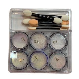 Pó Asa De Borboleta C/6 E Pincel Para Nail Art em Oferta na Shopee