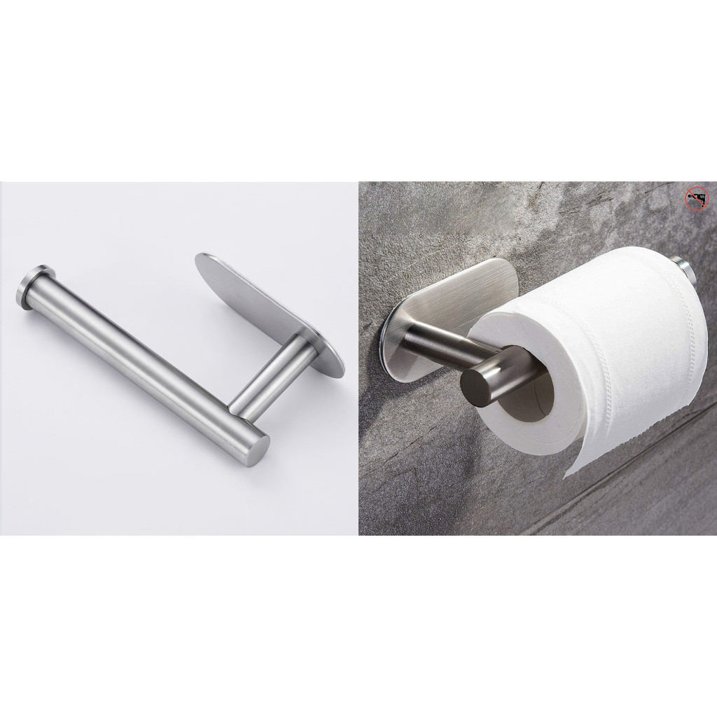 Porta Papel Higiênico Suporte Auto Adesivo Aço Inox Cromado Para Parede Banheiro