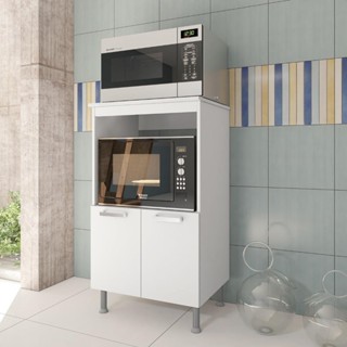 Balcão De Cozinha Modulado Para Forno e Microondas Fidelitá Verona 65cm 2 Portas Branco em Oferta na Shopee