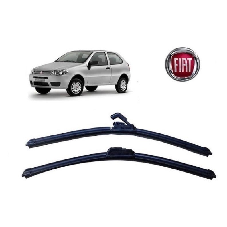Kit 2 Palhetas Limpador De Parabrisa Dianteiro + traseiro Fiat Palio G3 / G4 2004 2005 2006 2007 2008 2009 2010 2011 2012 2013 2014 2015